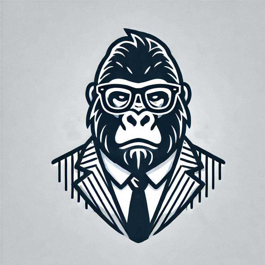 Gorilla in a suit with glasses